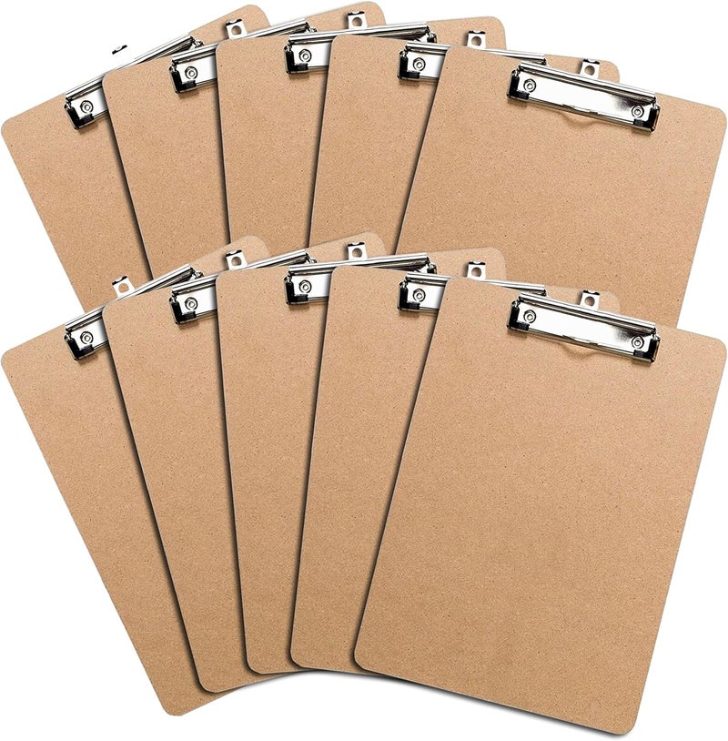 Office Solutions Direct Letter Size Clipboards with Low Profile Clip (Set of 10) - Wood Clipboards Bulk 10 Pack, Heavy Duty Clipboard, Back to School Teacher Classroom Supplies, School Supplies for College Students - Image 1